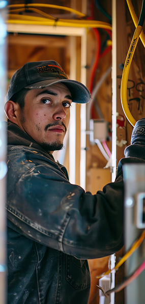 Technician repairing an Elica kitchen chimney with toll-free support 1800 267 1544